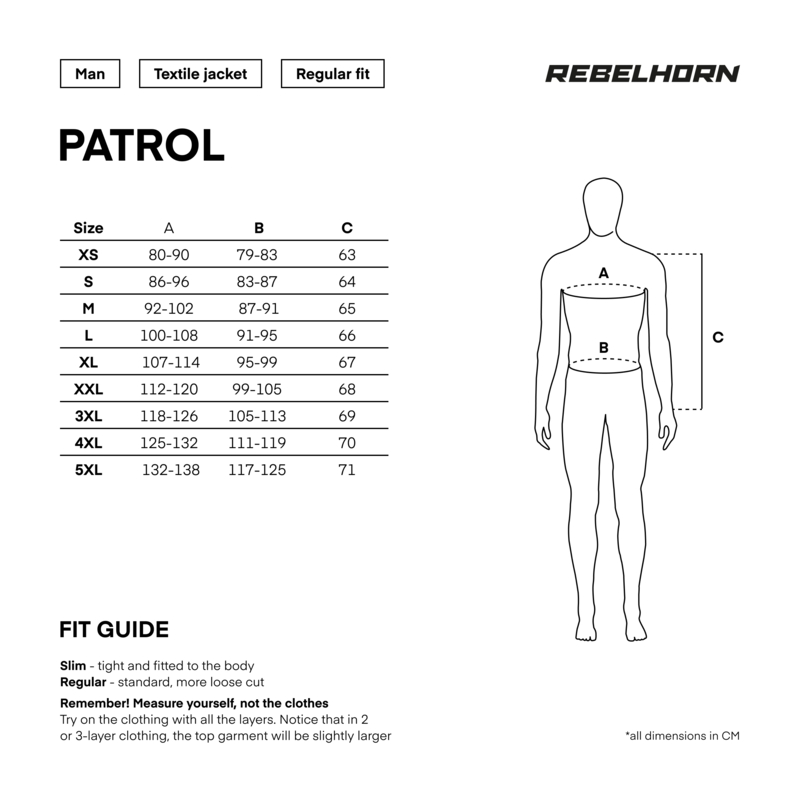 Rebelhorn Patrol motoros kabát  fekete-szürke-neon sárga