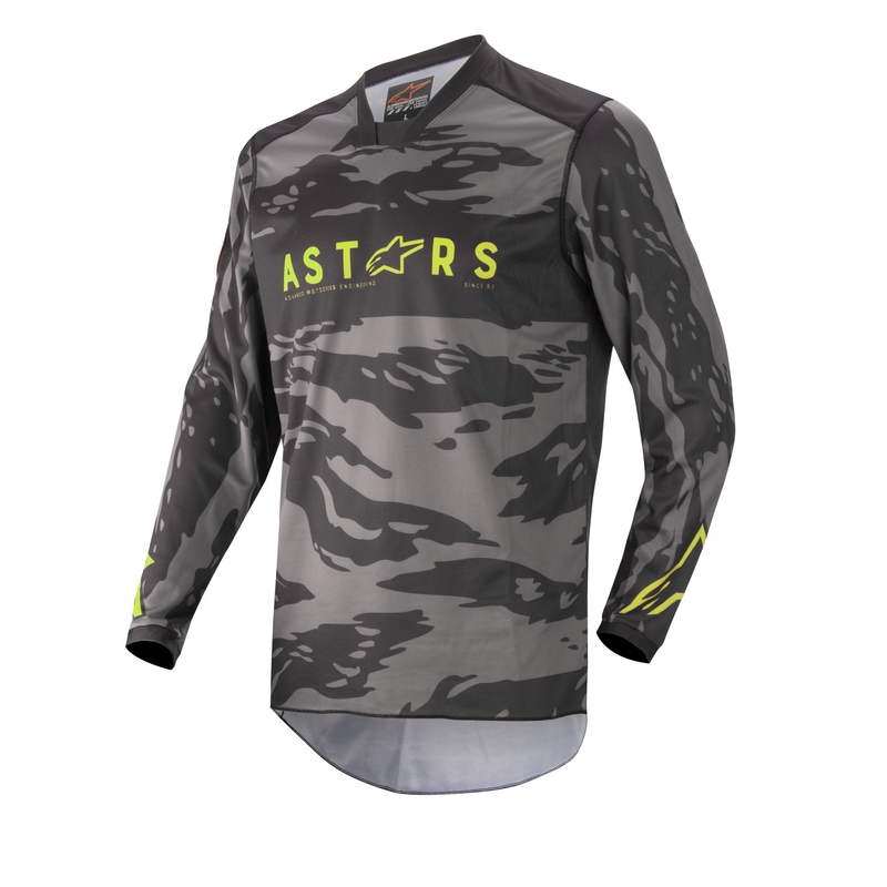 Alpinestars Racer Tactical camo gyerek motocross mez fekete-szürke-fluo sárga