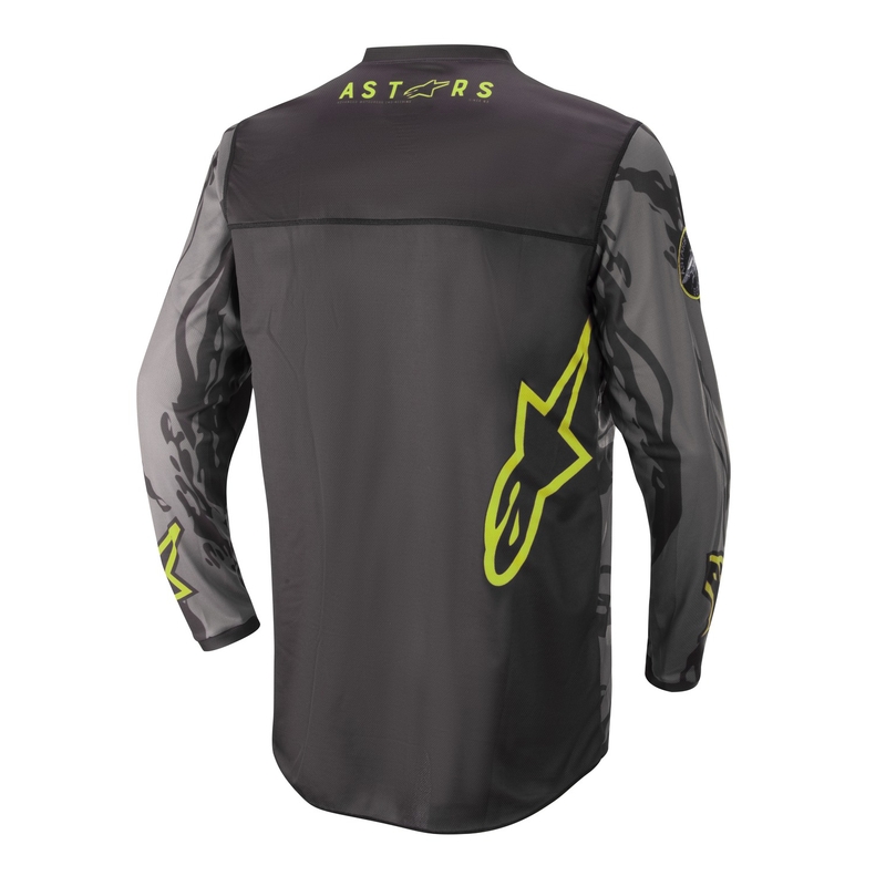 Alpinestars Racer Tactical camo gyerek motocross mez fekete-szürke-fluo sárga