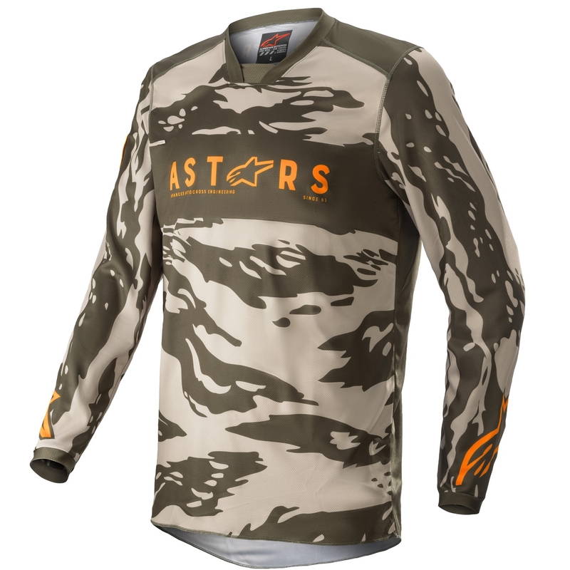 Alpinestars Racer Tactical camo gyerek motocross mez zöld-bézs-narancssárga