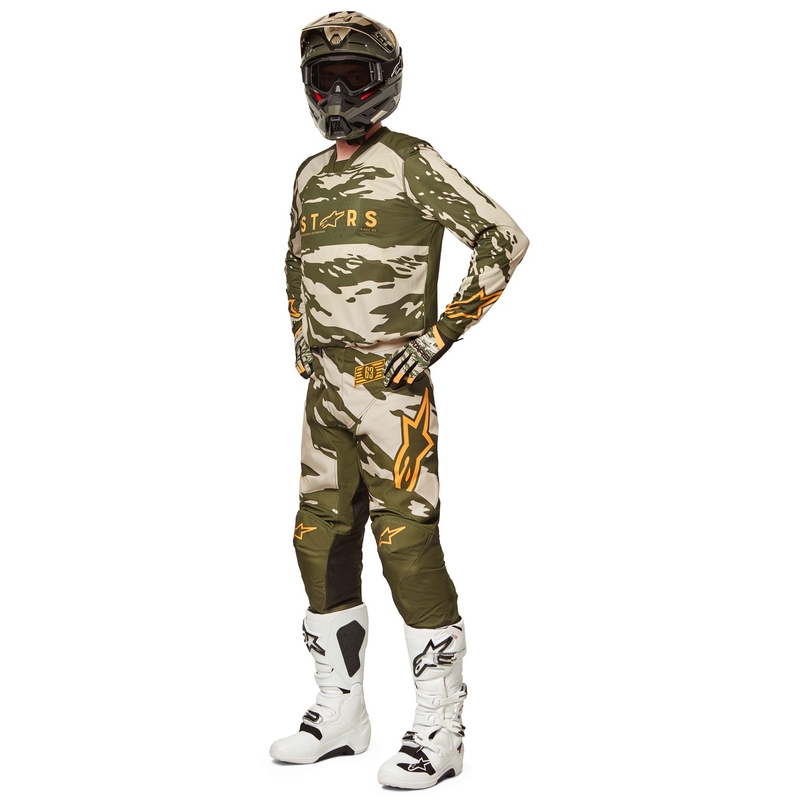 Alpinestars Racer Tactical camo gyerek motocross mez zöld-bézs-narancssárga