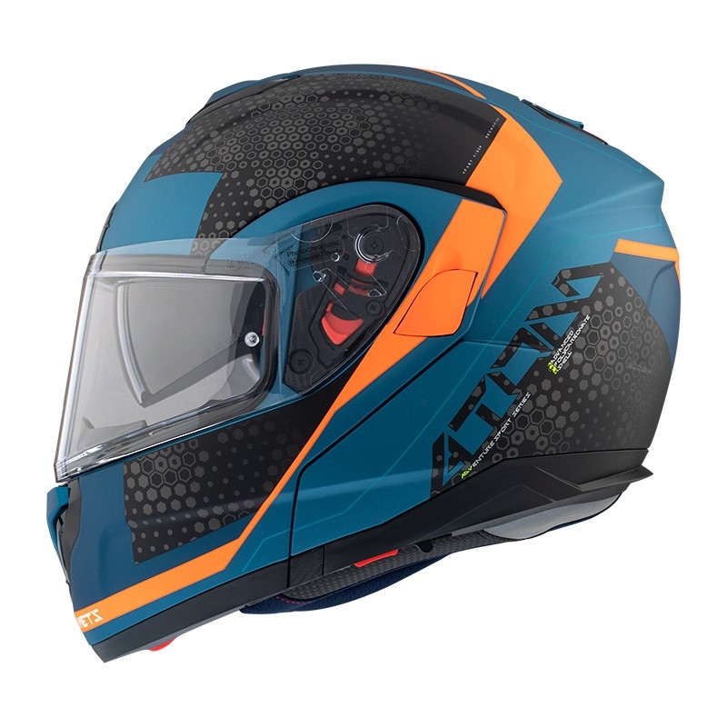MT Atom SV Adventure B7 fenyitható bukósisak fekete-kék-narancssárga kiárusítás