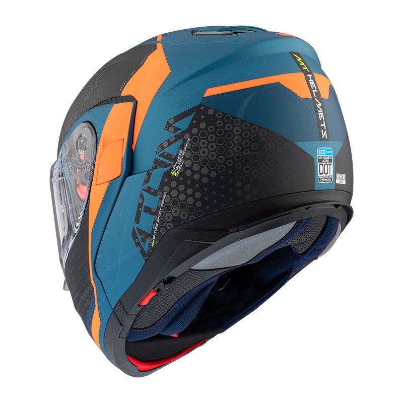 MT Atom SV Adventure B7 fenyitható bukósisak fekete-kék-narancssárga kiárusítás