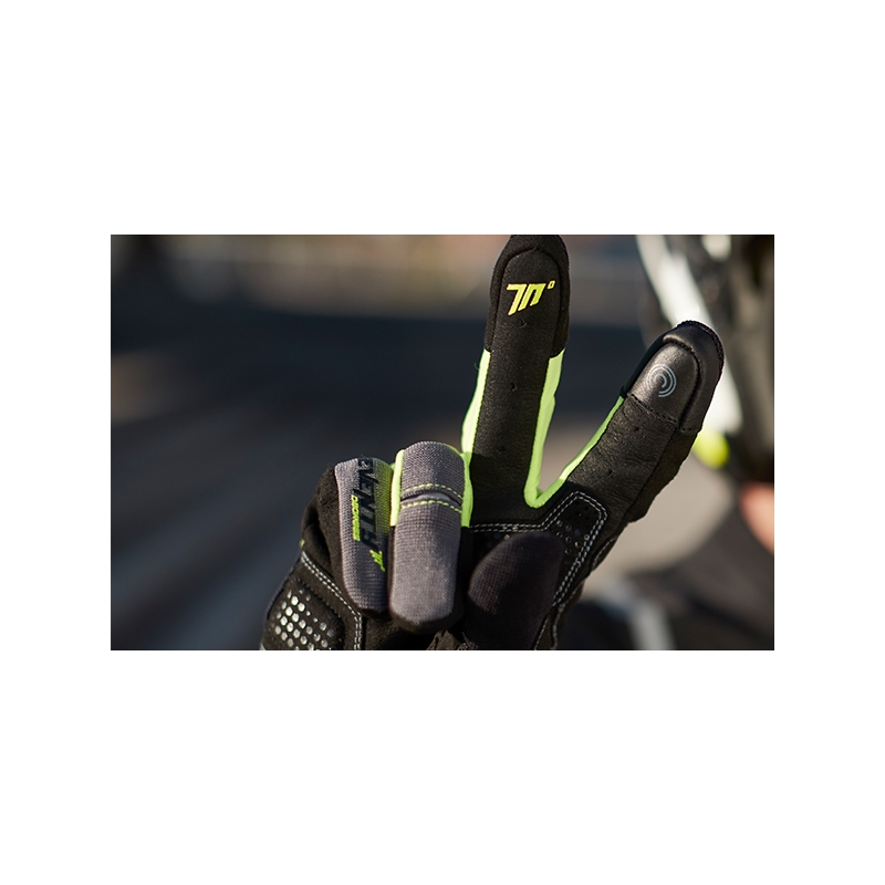 SEVENTY DEGREES SD-C48 rövid motoros kesztyű fekete-fluo sárga