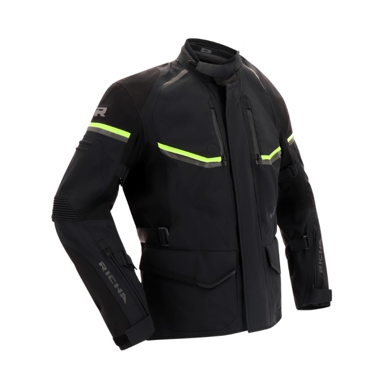 RICHA Atlantic 2 Gore-Tex motoros kabát fekete-fluo sárga kiárusítás