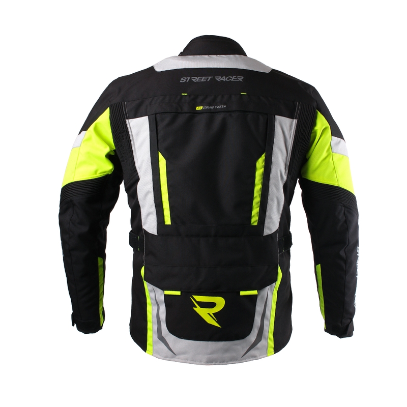 Motoros kabát Street Racer Cool fekete-szürke-neon sárga kiárusítás