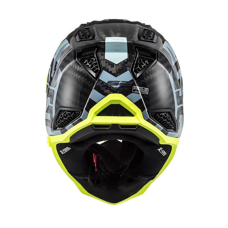 LS2 MX703 C X-Force Barrier motocross bukósisak fekete-kék-fluo sárga