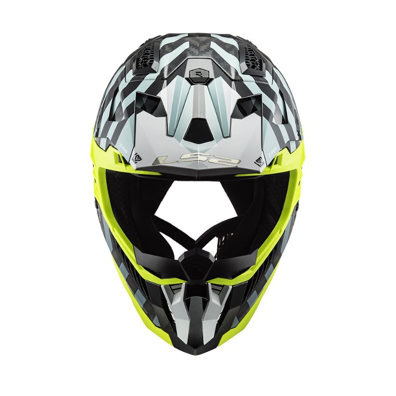 LS2 MX703 C X-Force Barrier motocross bukósisak fekete-kék-fluo sárga