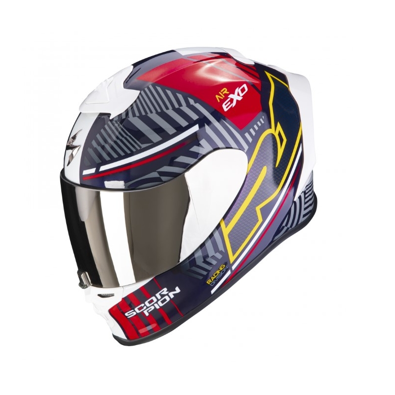 Scorpion EXO-R1 EVO Air Victory zárt bukósisak piros-kék-sárga
