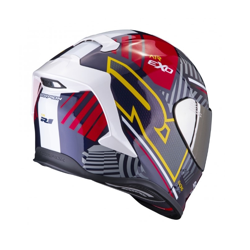 Scorpion EXO-R1 EVO Air Victory zárt bukósisak piros-kék-sárga