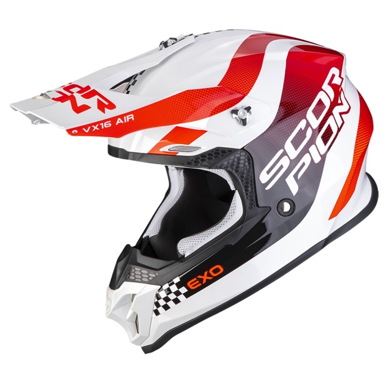 Scorpion VX-16 EVO AIR SOUL motocross bukósisak fehér-piros