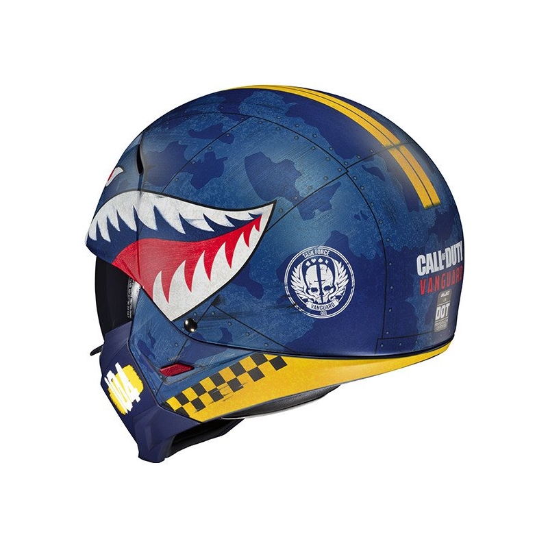 HJC i20 Vanguard Call Of Duty MC2SF nyitott bukósisak maszkal fehér-sárga-piros-kék