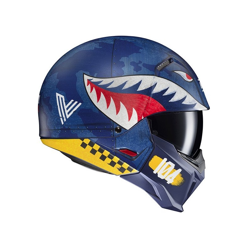 HJC i20 Vanguard Call Of Duty MC2SF nyitott bukósisak maszkal fehér-sárga-piros-kék