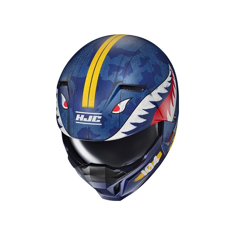 HJC i20 Vanguard Call Of Duty MC2SF nyitott bukósisak maszkal fehér-sárga-piros-kék