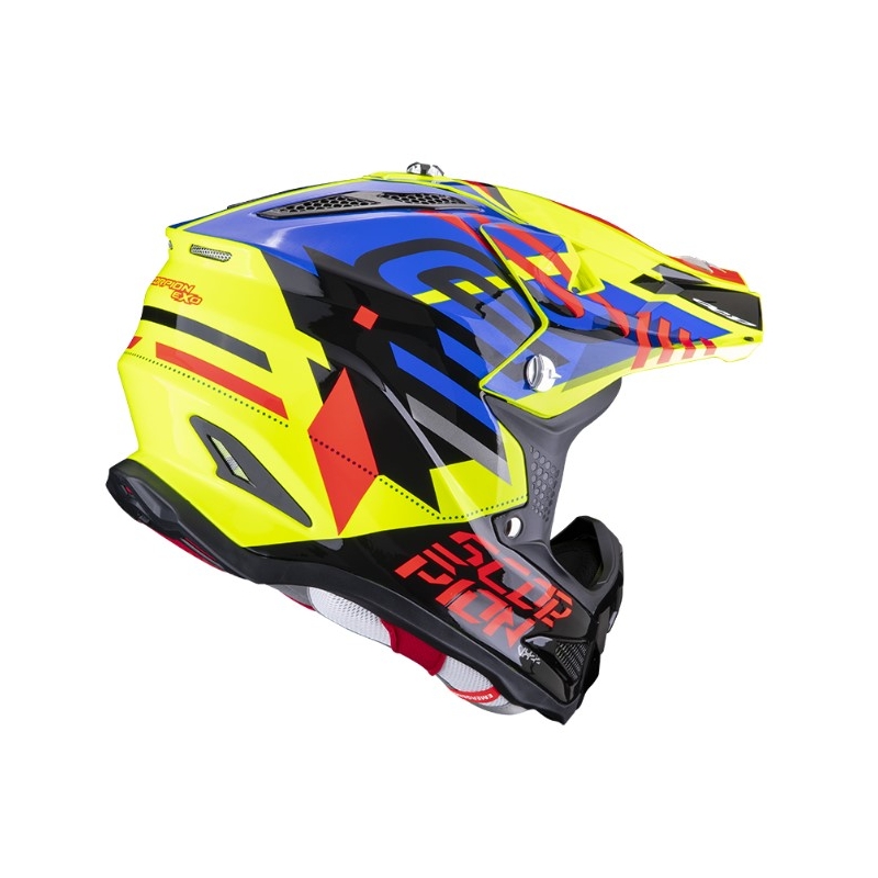 Scorpion VX-22 Air Neox motocross bukósisak fekete-piros-kék-fluo sárga