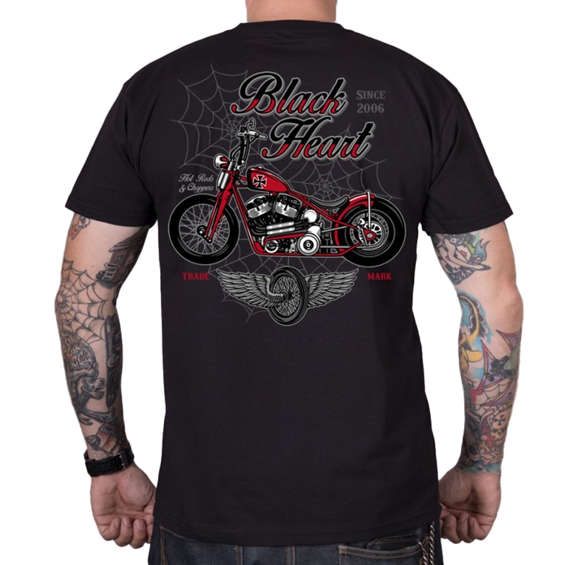 Black Heart Red Baron Chopper férfi póló