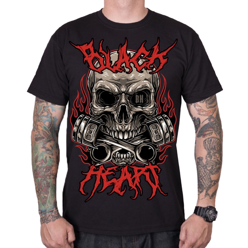 Black Heart Metal Head férfi póló