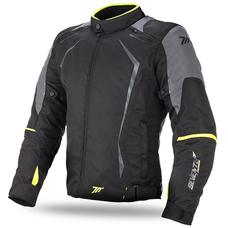 SEVENTY DEGREES SD-JR47 motoros kabát fekete-szürke-fluo sárga