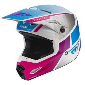 Motocross sisak FLY Racing Kinetic Drift rózsaszín-fehér-kék
