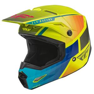 Motocross sisak FLY Racing Kinetic Drift kék-fluo sárga-szürke