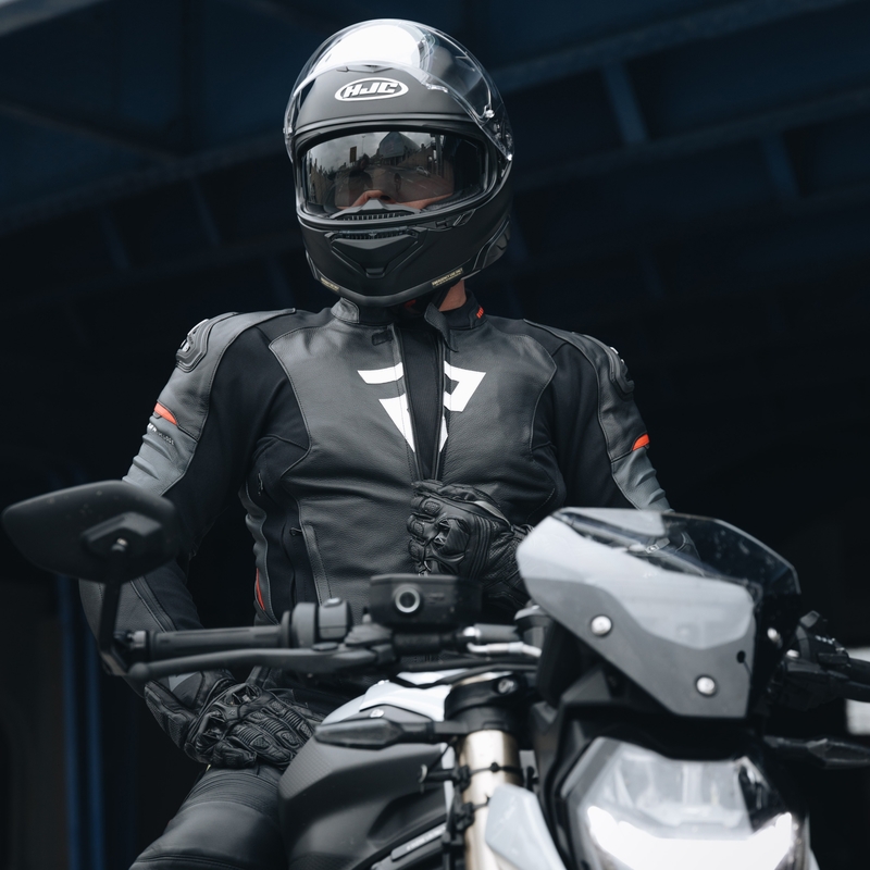 Rebelhorn Veloce motoros bőrkabát fekete-fluo piros