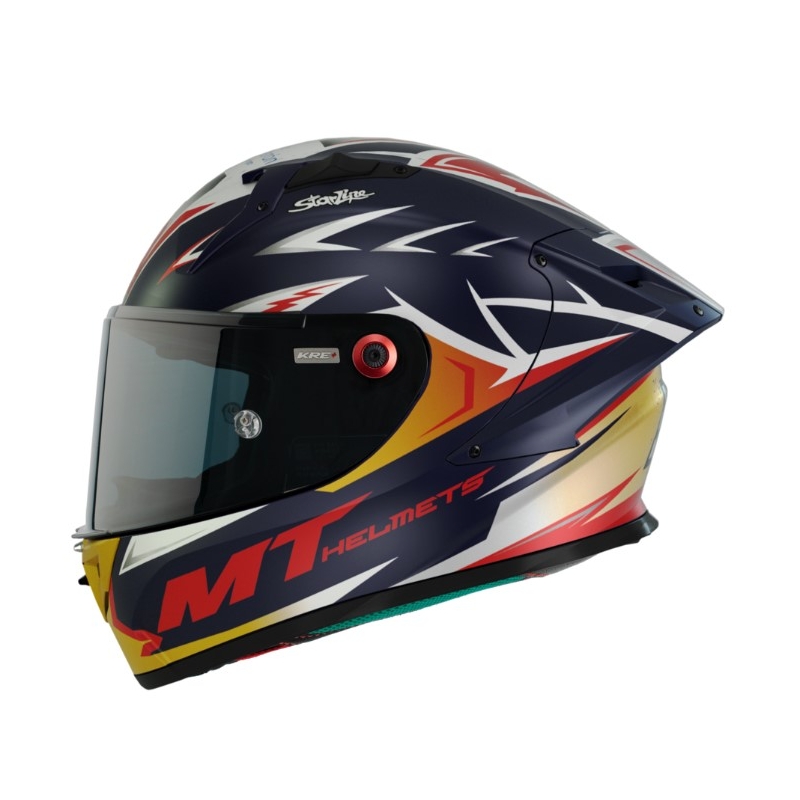 MT FF103PLUSC KRE+ Carbon Acosta A37 zárt bukósisak kék-fehér-narancssárga matt