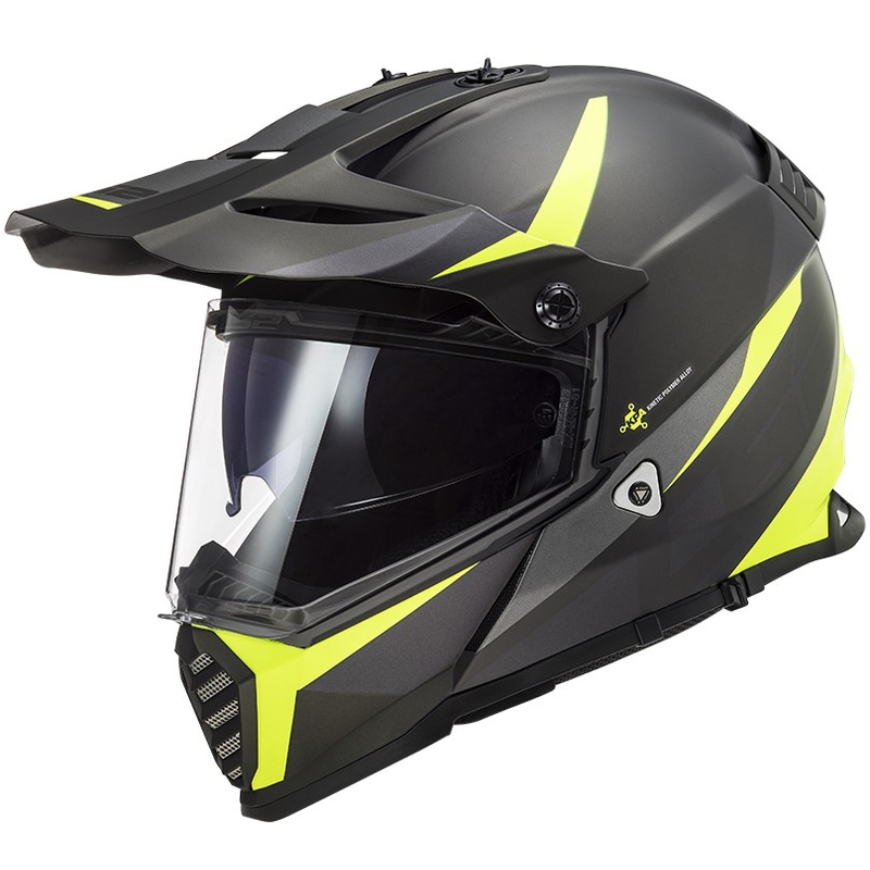 Enduro sisak LS2 MX436 Pioneer EVO Router fekete-neon sárga