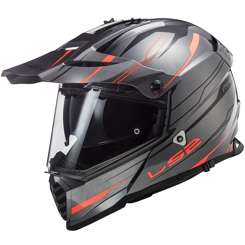 Enduro sisak LS2 MX436 Pioneer EVO Evolve szürke-narancssárga