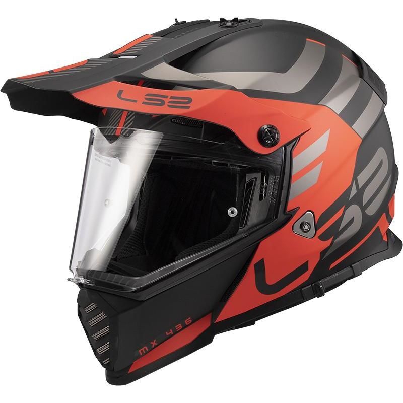 Enduro sisak LS2 MX436 Pioneer Evo Adventurer fekete-narancssárga matt