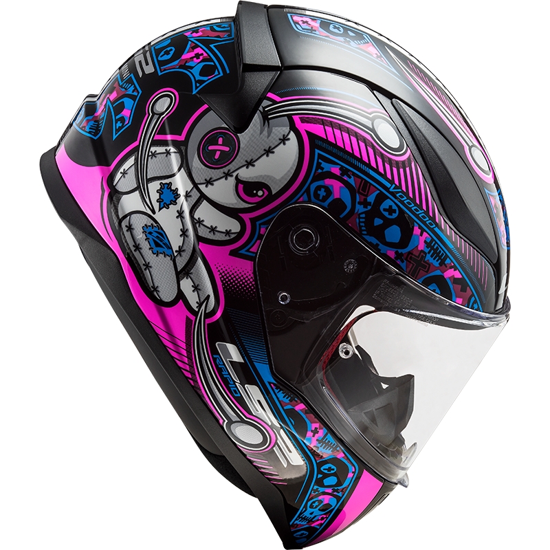 LS2 FF353 Rapid Mini Voodoo gyerek bukósisak fekete-fluo rózsaszín