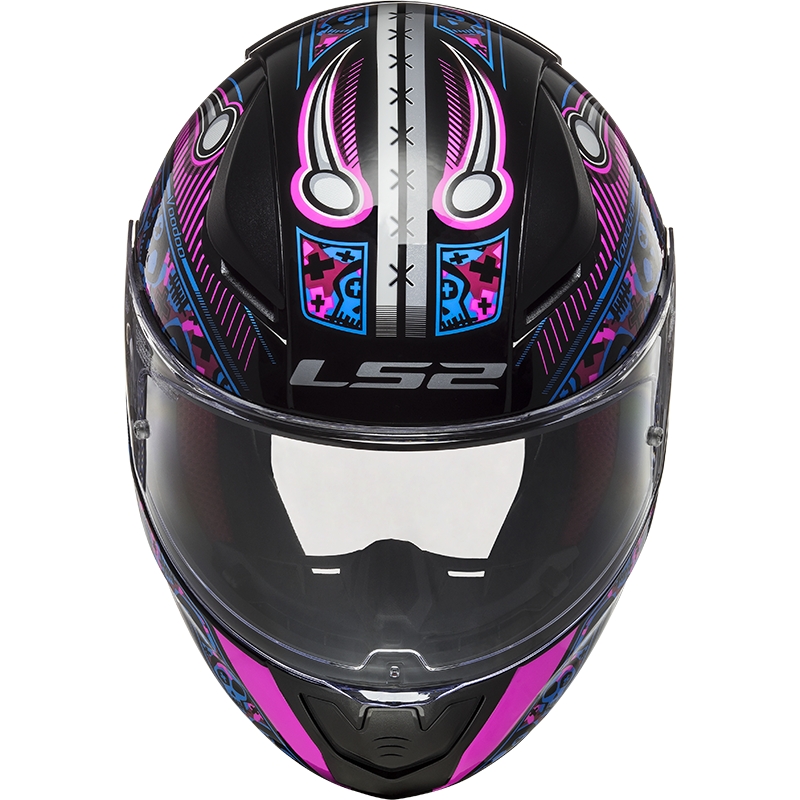 LS2 FF353 Rapid Mini Voodoo gyerek bukósisak fekete-fluo rózsaszín