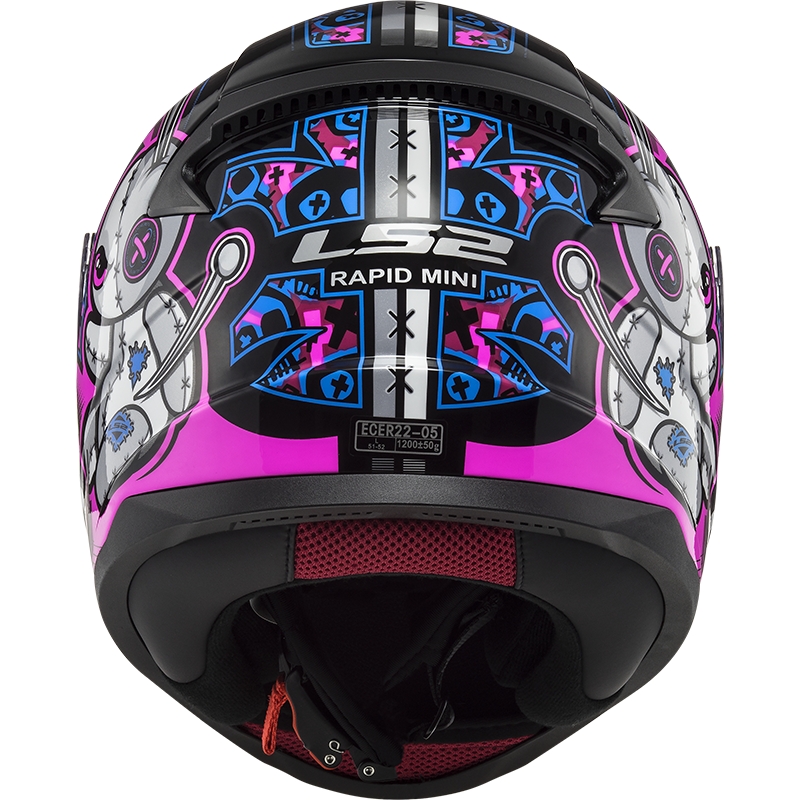 LS2 FF353 Rapid Mini Voodoo gyerek bukósisak fekete-fluo rózsaszín