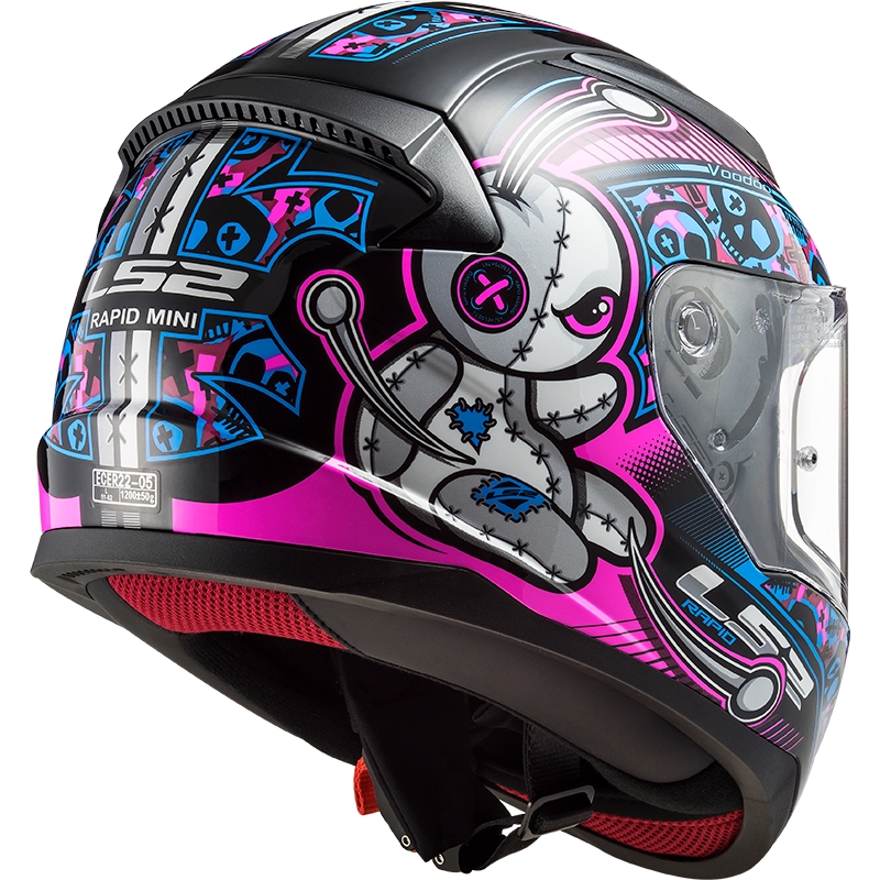 LS2 FF353 Rapid Mini Voodoo gyerek bukósisak fekete-fluo rózsaszín