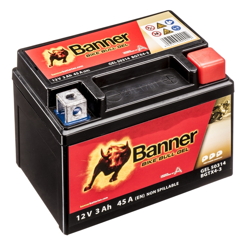 Banner Bike Bull Gel 12V YTX4L-BS/YTZ5S-BS, 3AH, 50A zselés akkumlátor