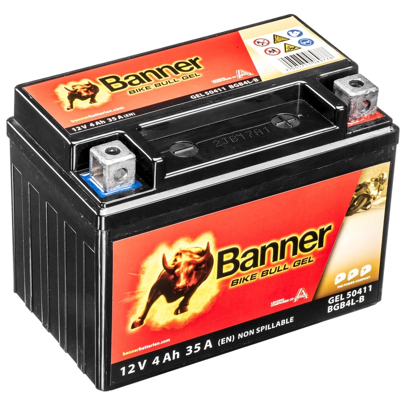 Banner Bike Bull Gel 12V, YB4L-B, 4AH, 40A zselés akkumlátor
