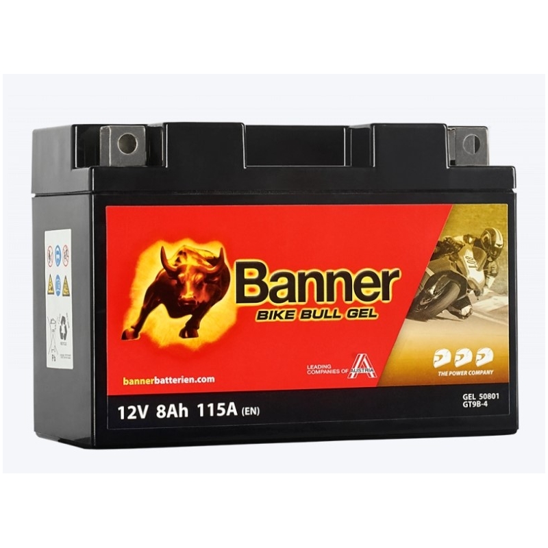 Banner Bike Bull Gel 12V, YT9B-4, 8AH, 115A zselés akkumlátor