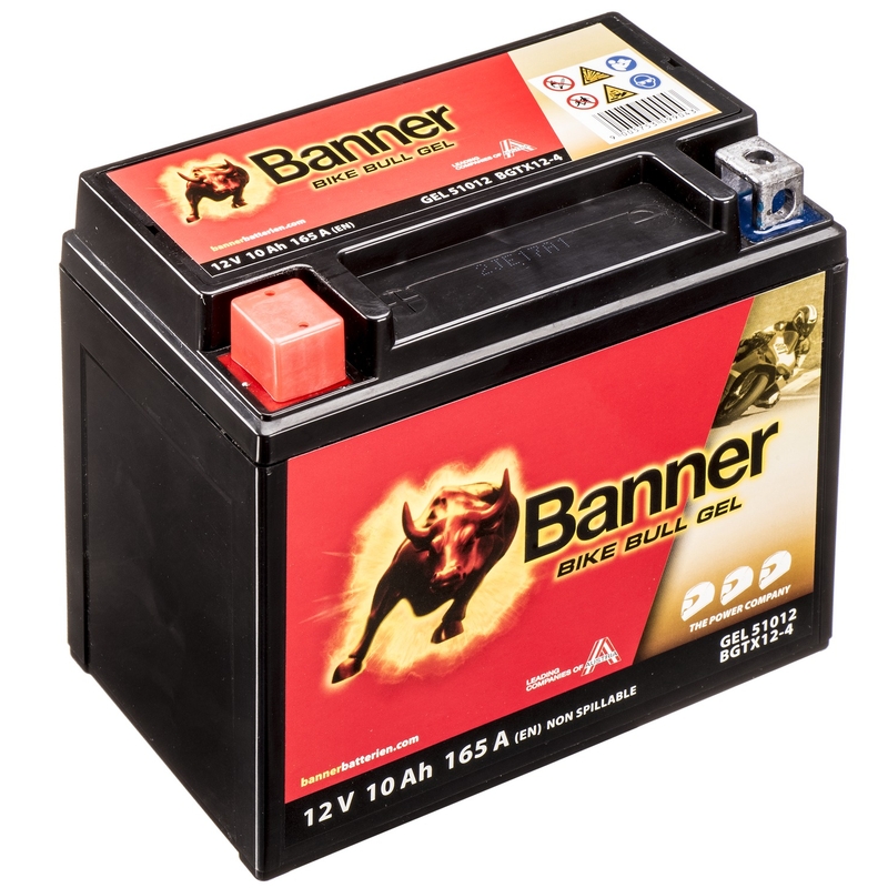 Banner Bike Bull Gel 12V, YTX12-BS, 10AH, 160A zselés akkumlátor