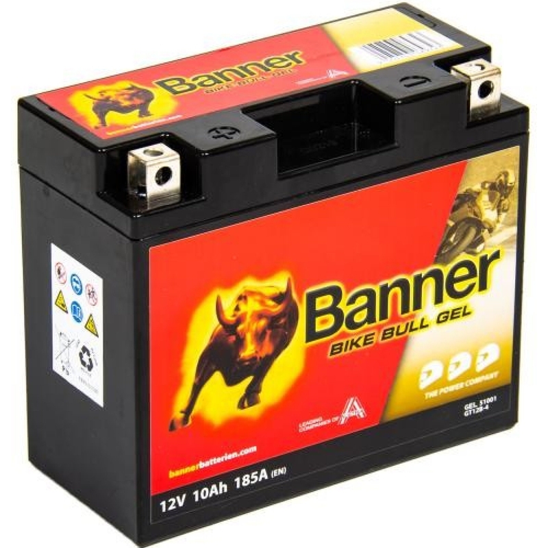 Banner Bike Bull Gel 12V, YT12B-4, YT12B-BS, 10AH, 185A zselés akkumlátor