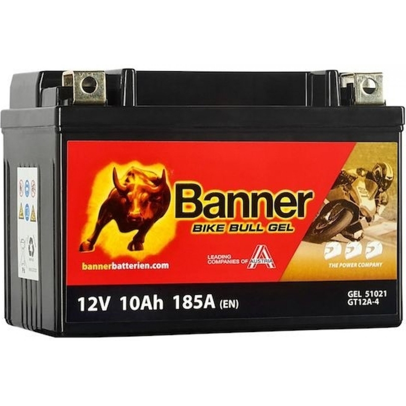 Banner Bike Bull Gel 12V, YT12A-BS, 10AH, 185A zselés akkumulátor