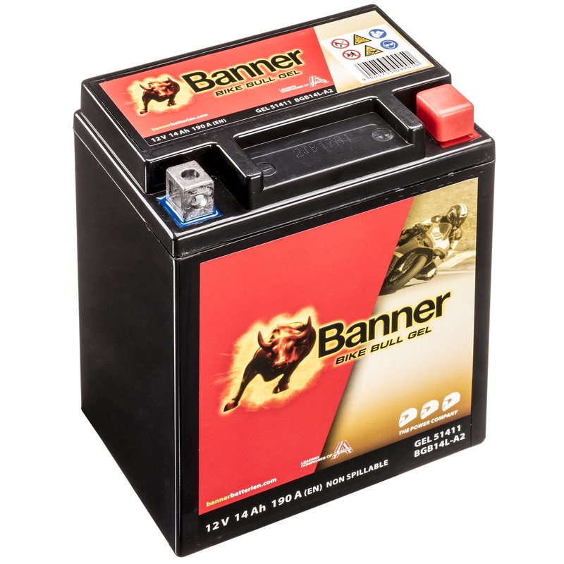 Banner Bike Bull Gel 12V, YTX14AHL-BS/YB14L-A2, 14AH, 185A zselés akkumlátor