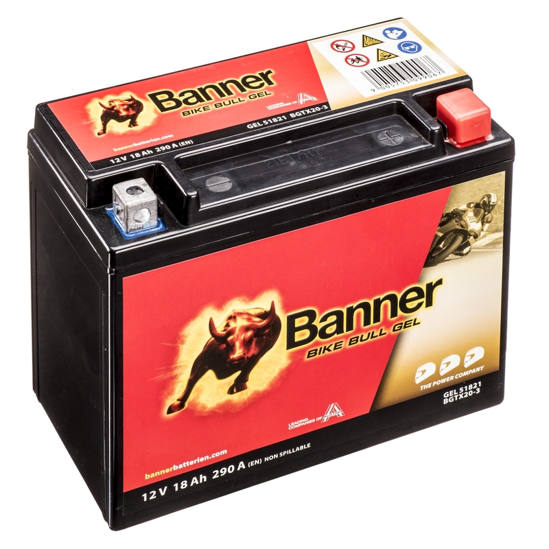 Banner Bike Bull Gel 12V, YTX20L-BS, 18AH, 250A zselés akkumlátor
