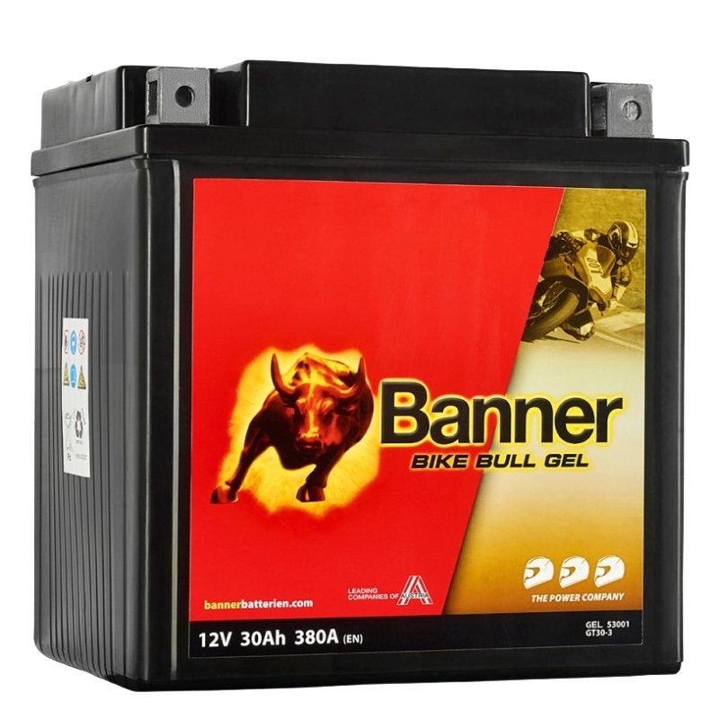 Banner Bike Bull Gel 12V, YIX30L-BS, 30AH, 380A zselés akkumlátor