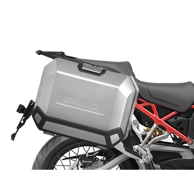 Complete set of 36L / 47L SHAD TERRA aluminum side cases, including mounting kit SHAD Ducati Multistrada 1200 V4