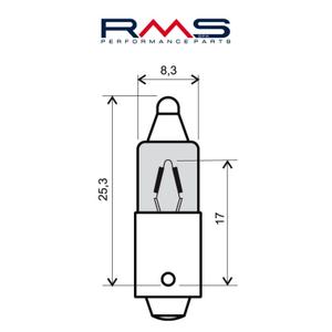 Izzó RMS 246510025 12V 23W, 180° (1 piece)
