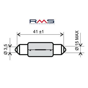Izzó RMS 246510145 12V 15W, T15X44 S8.5 fehér