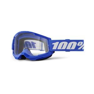 100% STRATA 2 New motocross szemüveg kék (átlátszó plexi)