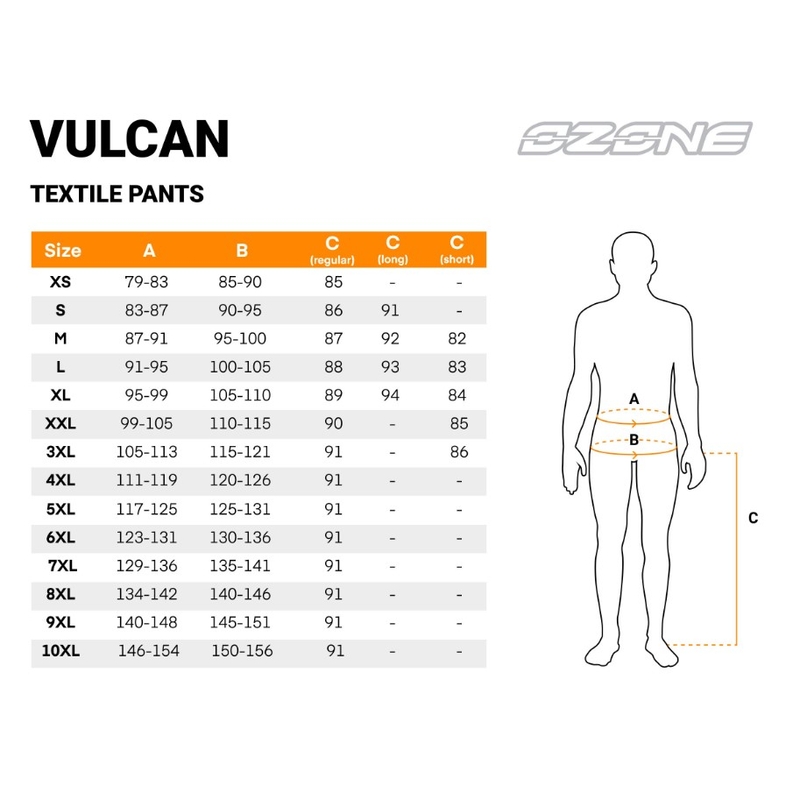 Ozone Vulcan hosszabított motoros nadrág fekete