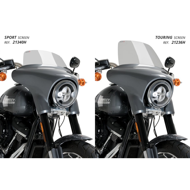 Windscreen PUIG HIGH-ROAD TOURING smoke részére HARLEY DAVIDSON FLSB 1745 Softail Sport Glide 2018-2024