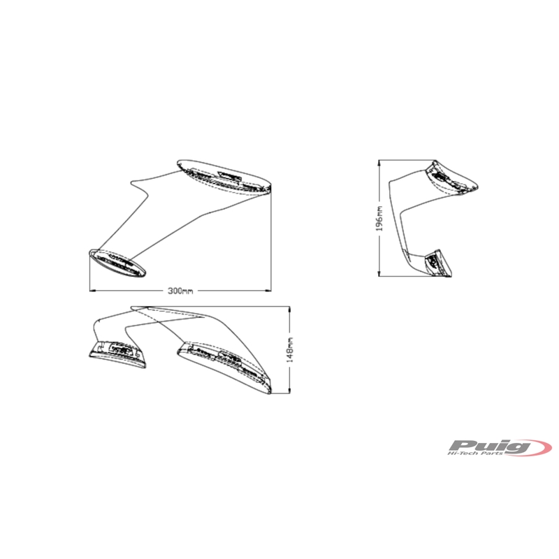 Side spoilers PUIG DOWNFORCE smoke