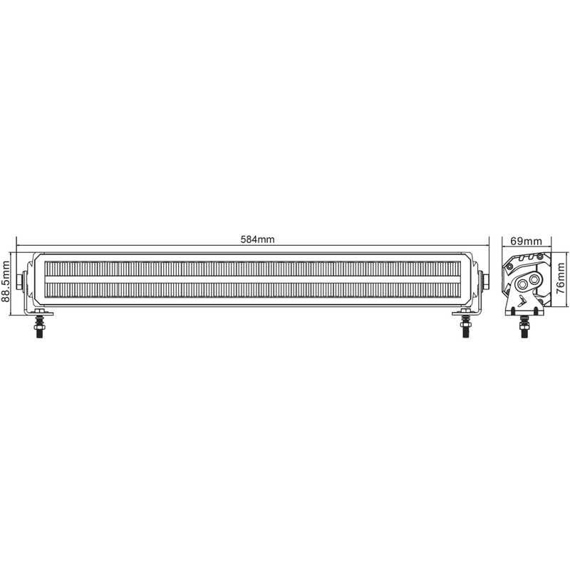 SHARK LED LIGHT BAR EU HOMOLOGATED OSRAM 22", 108W LED fényrámpa